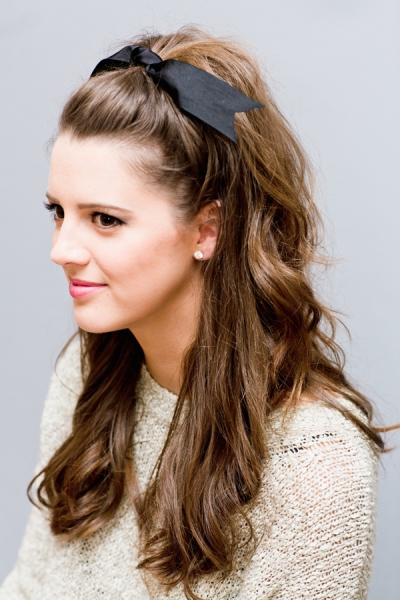 Half Up Half Down Hairstyle With Bow